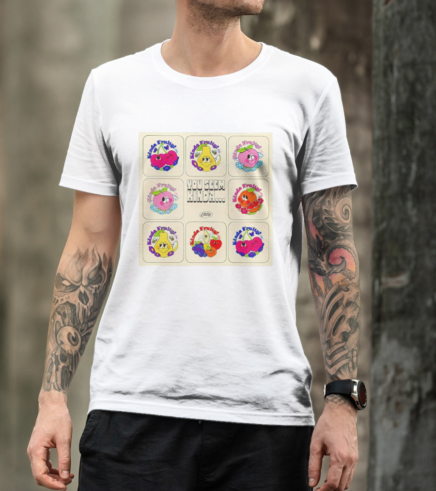 You Seem Kinda Fruity Cartoon Fruits Smiley Characters T-Shirt