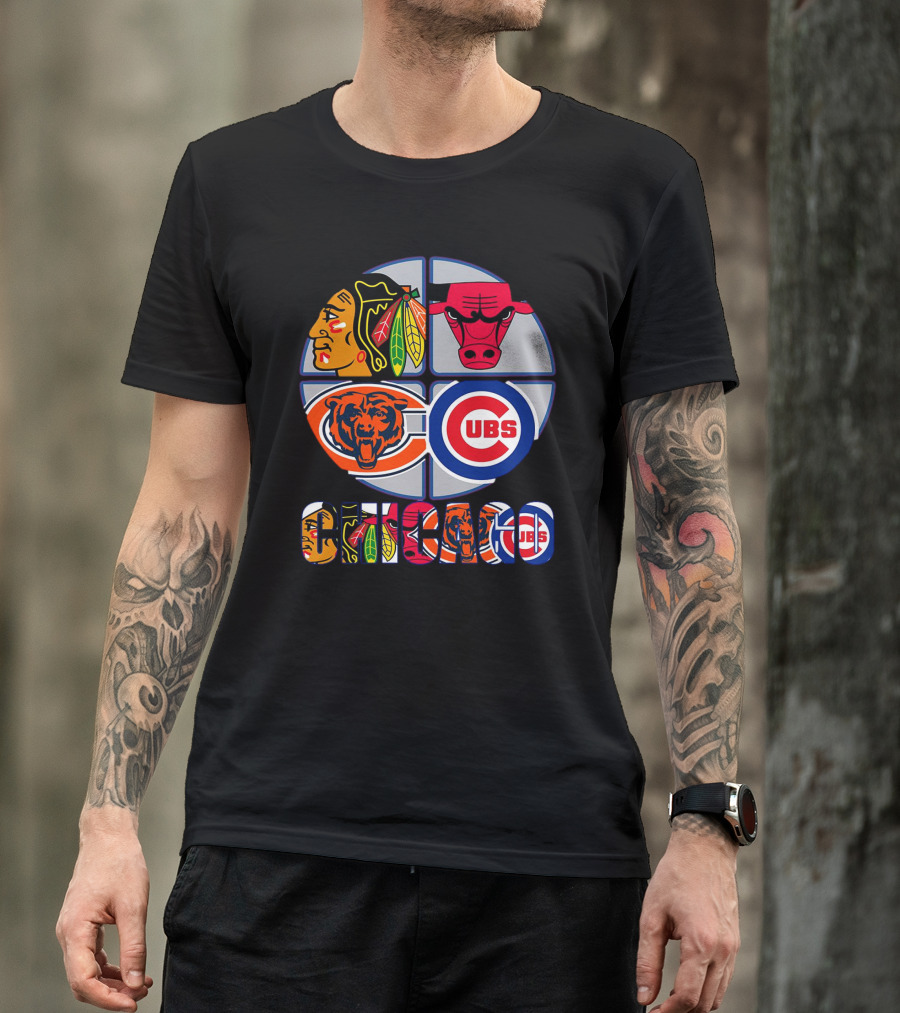 Chicago Sports Blackhawks Bulls Bears Cubs T-Shirt