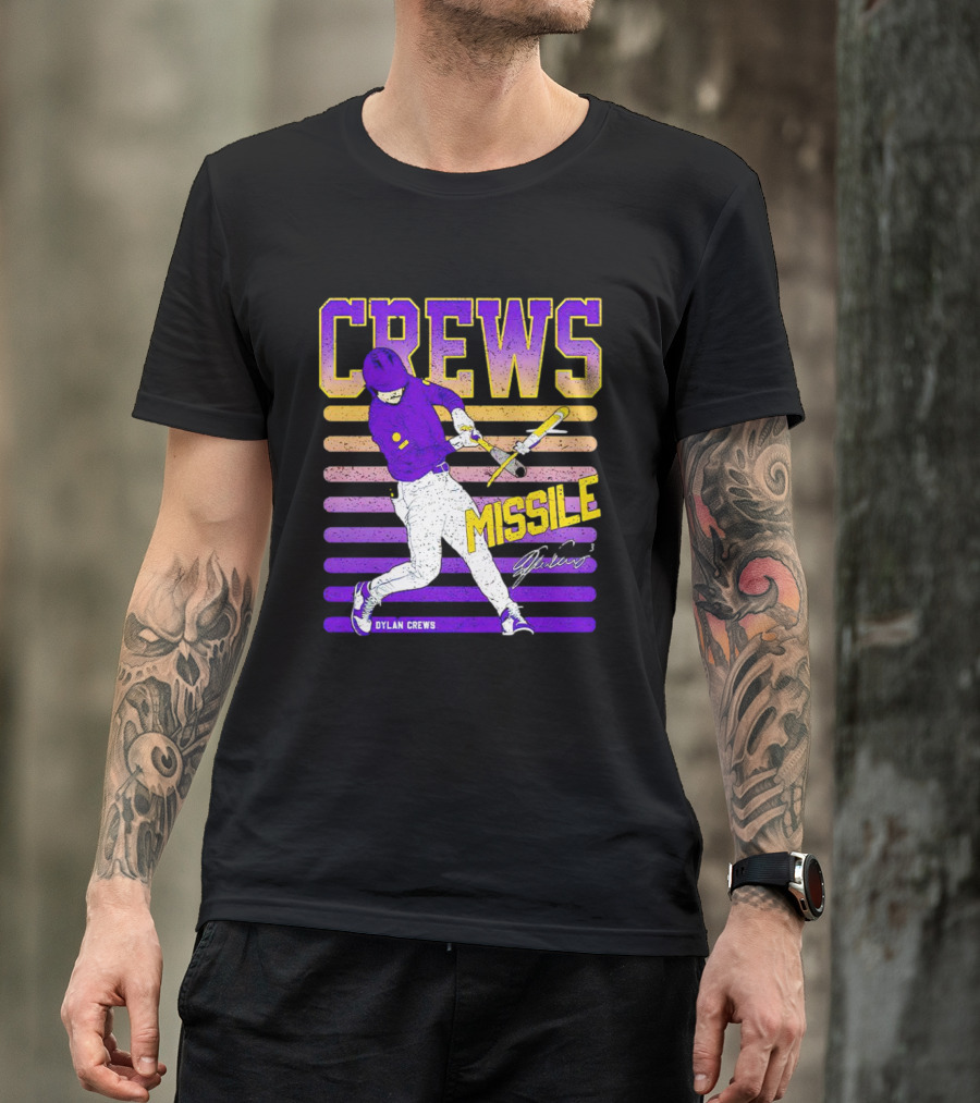 Crews Missile Dylan Crews LSU Tigers Signature T-Shirt