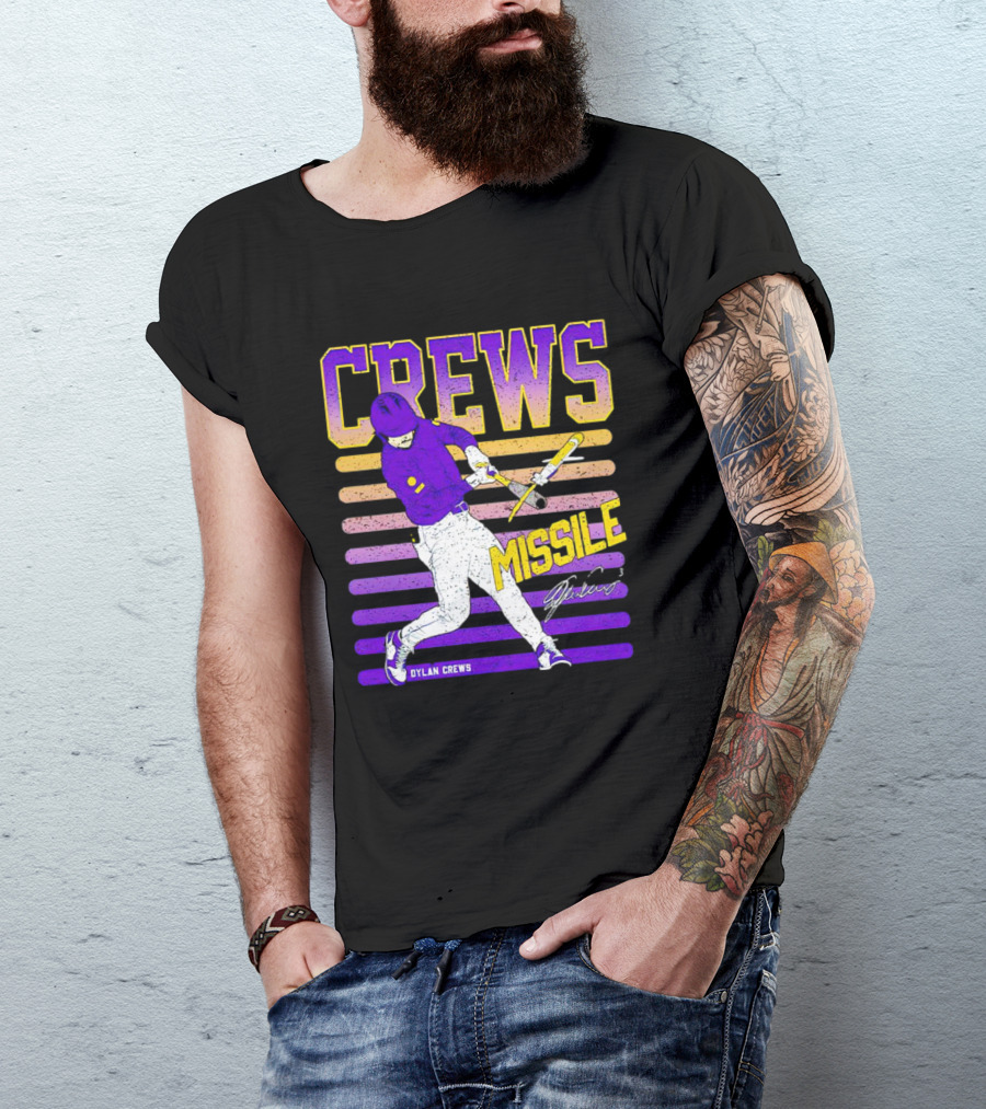 Crews Missile Dylan Crews LSU Tigers Signature T-Shirt