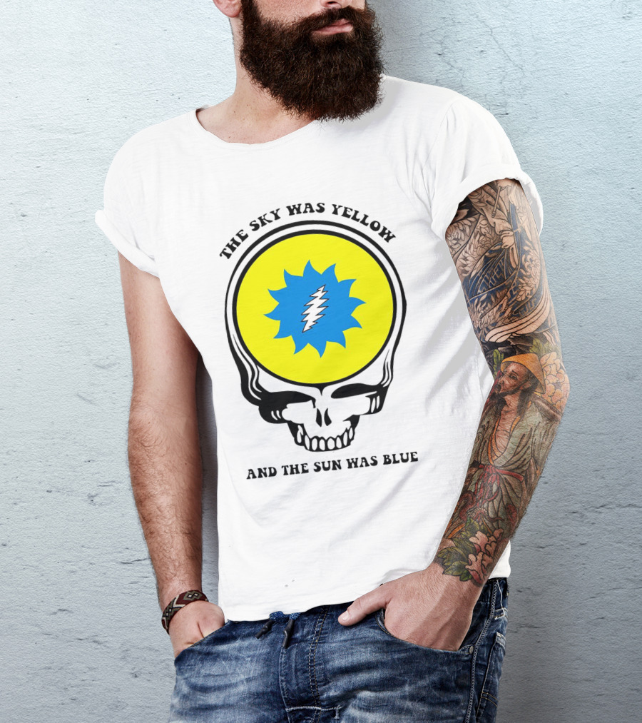 Grateful Dead Skull With Yellow Sky And Blue Sun Iconic T-Shirt