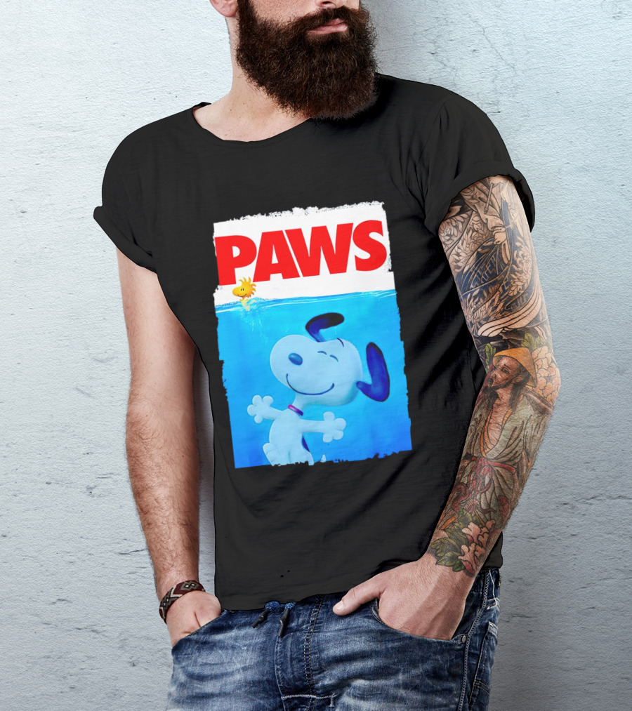 Paws Snoopy And Woodstock Szurkulet T-Shirt
