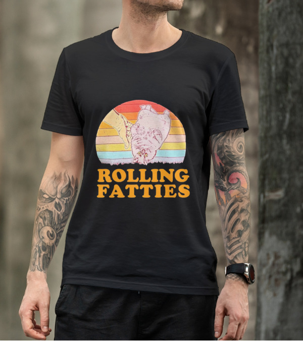 Cat Rolling Fatties Retro Vibes T-Shirt
