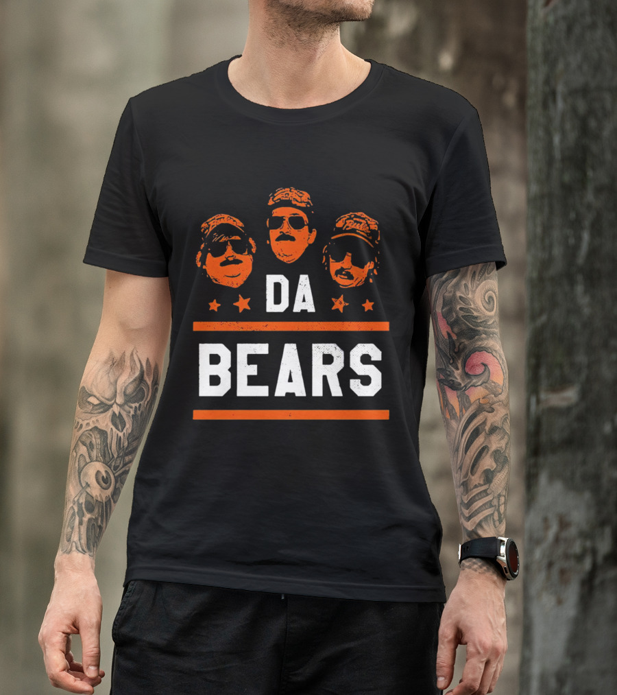 DA BEARS Chicago Sports Icons Orange Stars T-Shirt