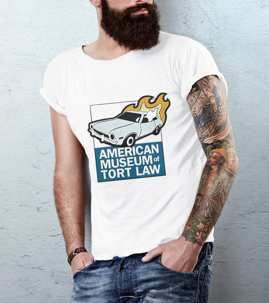 American Museum Of Tort Law Flaming Car T-Shirt