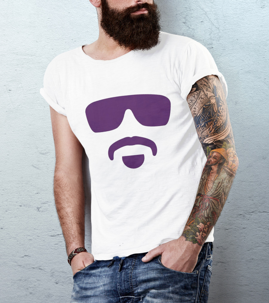 Hayden Travinski Moustache And Glasses Purple T-Shirt