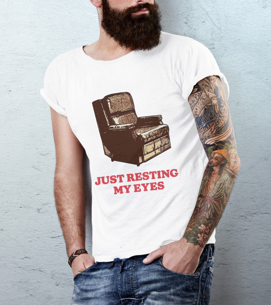 Just Resting My Eyes Armchair Retro Humor T-Shirt