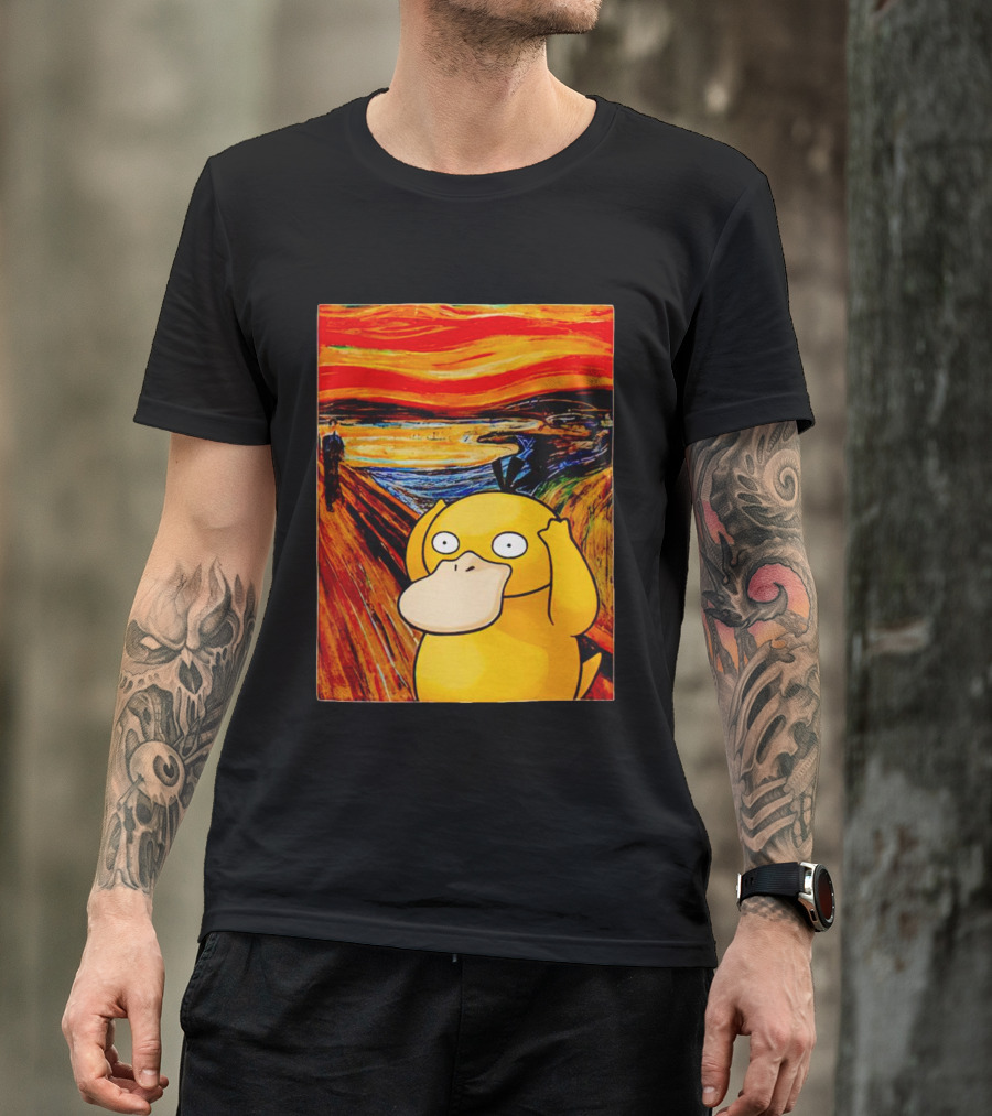 Screaming Psyduck In Classic Painting Mashup T-Shirt
