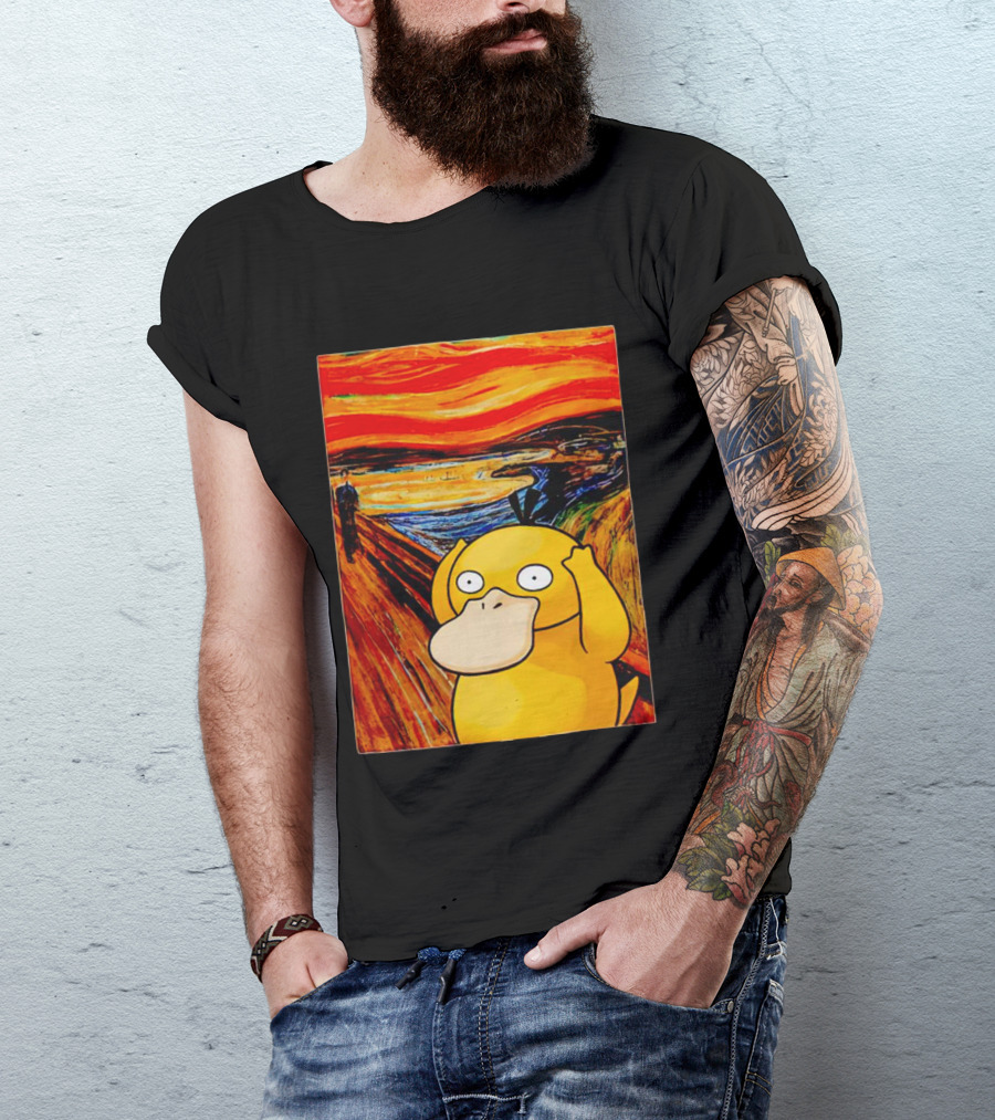 Screaming Psyduck In Classic Painting Mashup T-Shirt