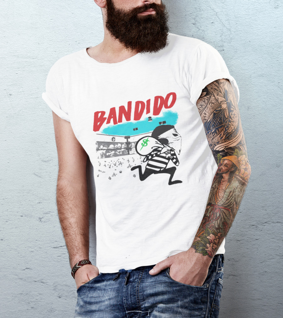 Bandido Ándale Wrestling Heist Comic Style With Luchador Ring And Money Bag T-Shirt