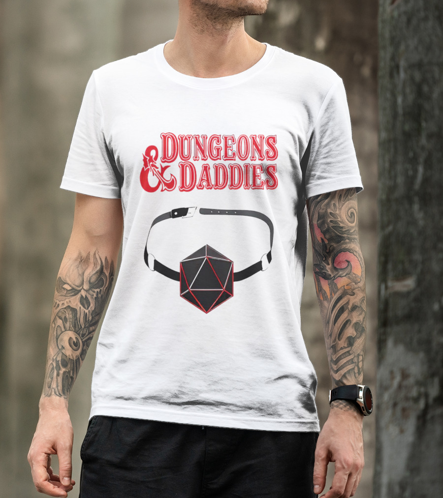 Dungeons And Daddies Headlamp Dice T-Shirt