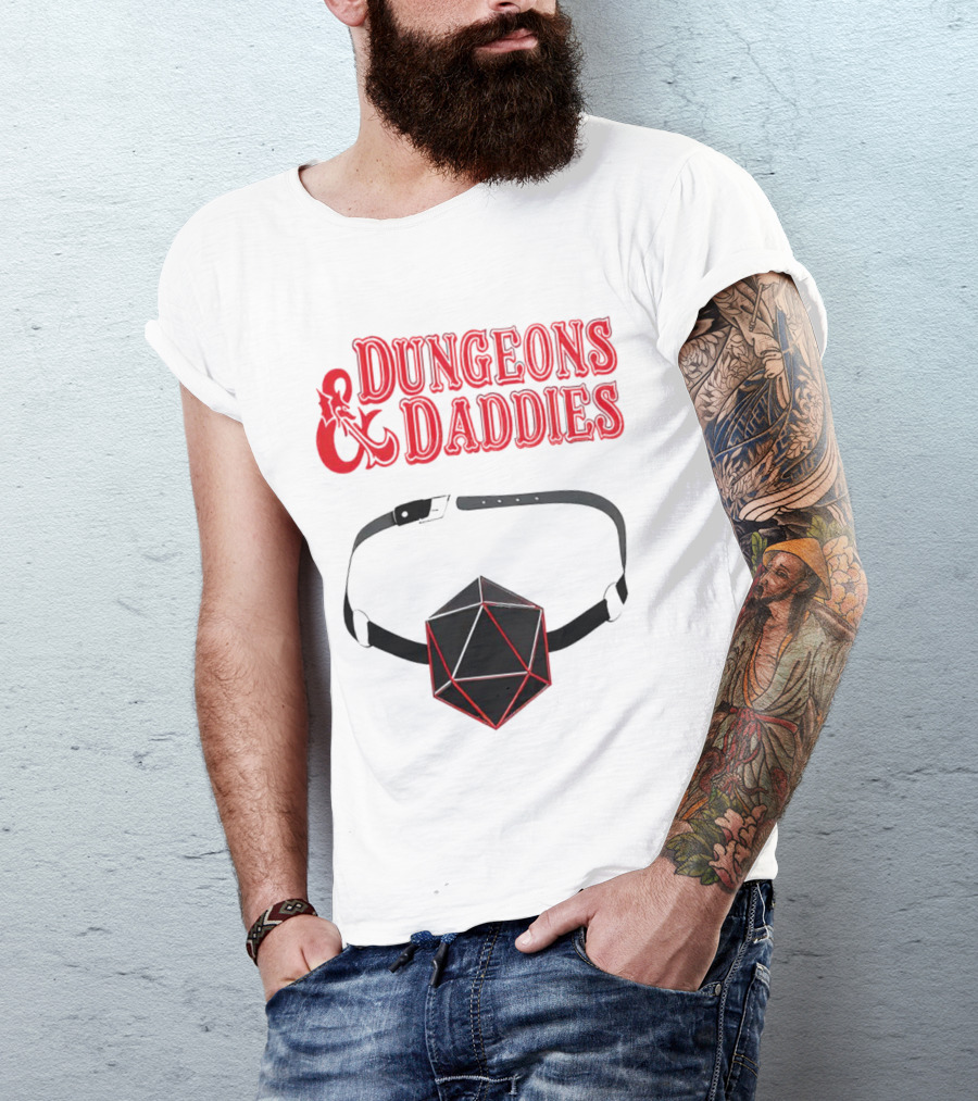 Dungeons And Daddies Headlamp Dice T-Shirt