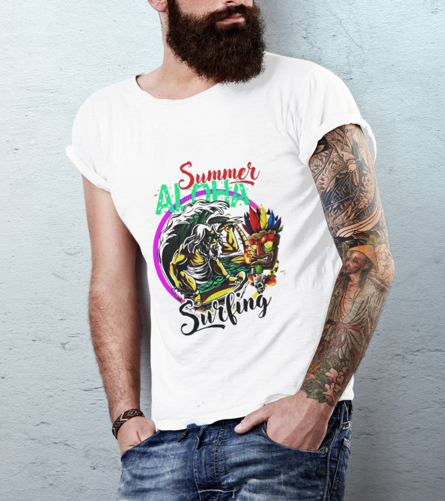 Summer Aloha Surfing Tiki Spirit Adventure T-Shirt