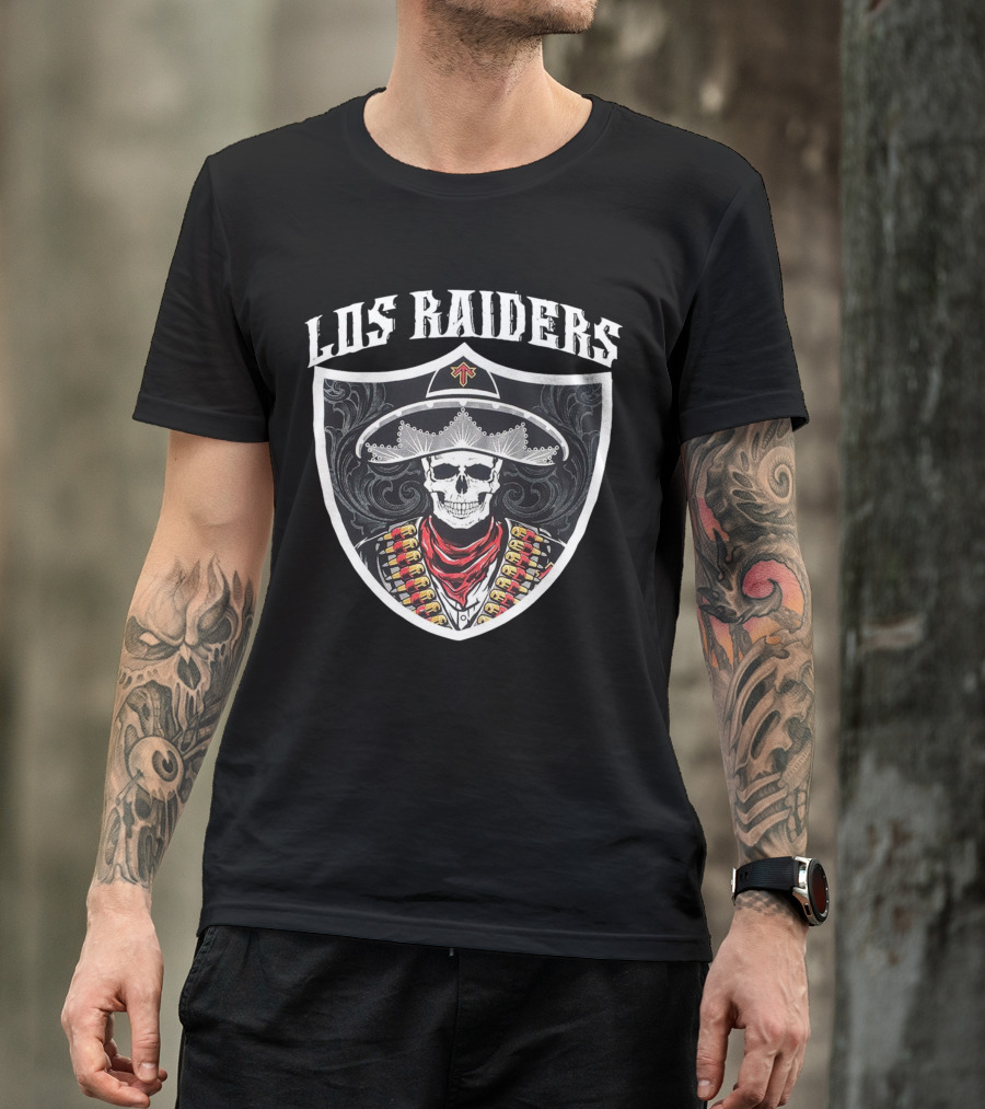 Los Raiders Sombrero Skull Shield T-Shirt