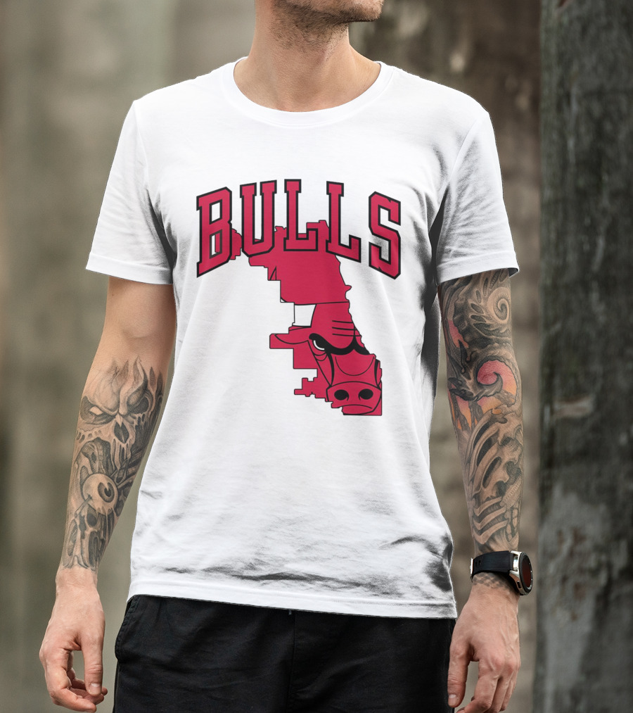 Bulls Chicago Map T-Shirt