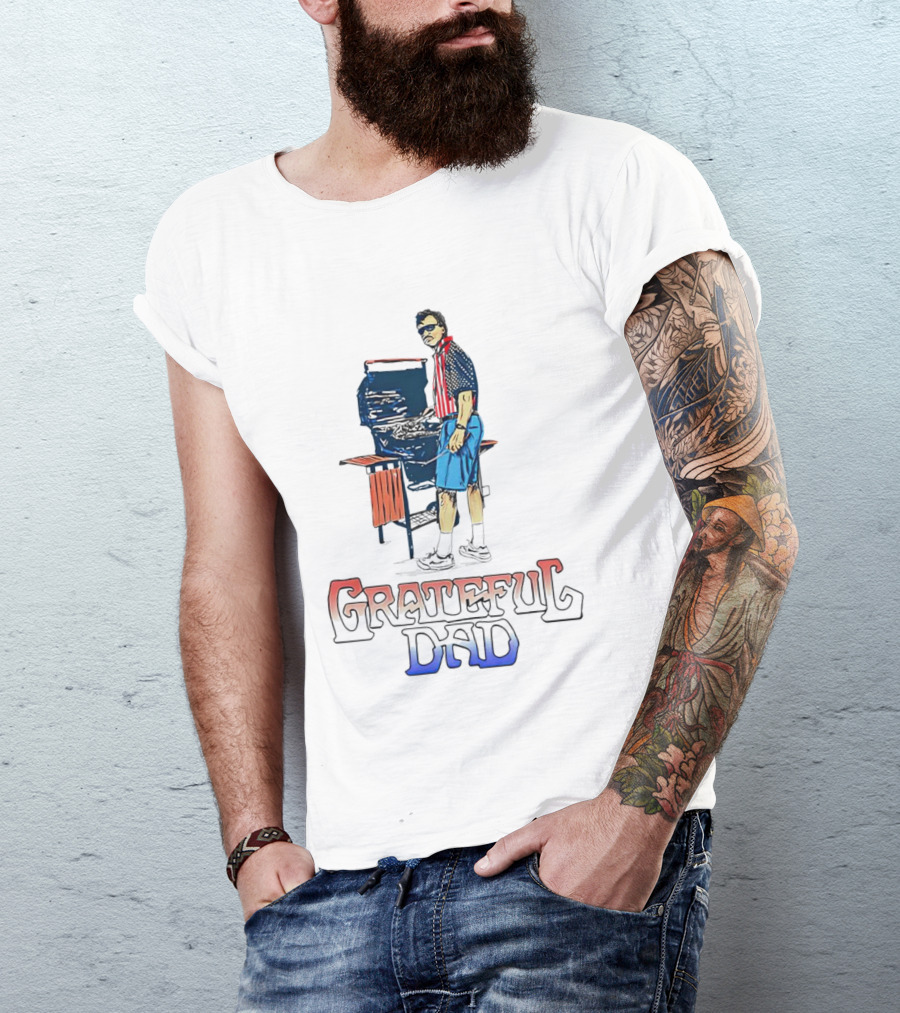 Grateful Dad Patriotic BBQ Celebration USA T-Shirt