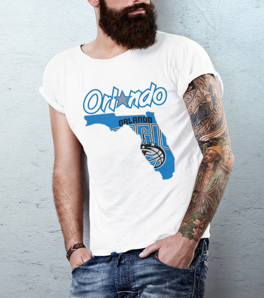 Orlando Magic Florida Map Basketball T-Shirt