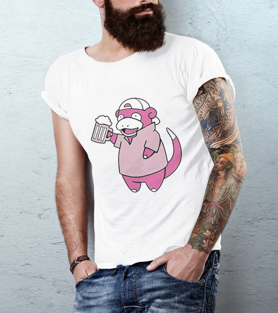 Slowpoke Pokemon Slowbro Frat Beer Cap T-Shirt