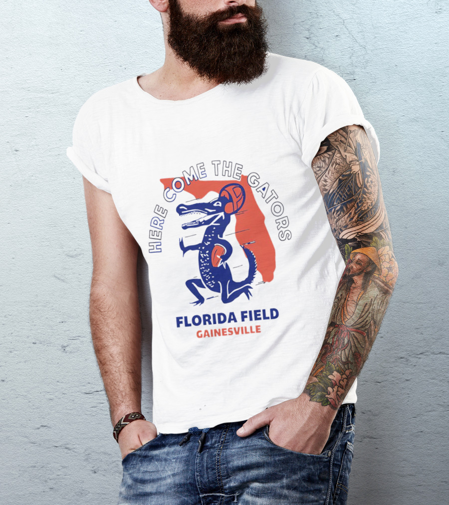 Here Come The Gators Florida Field Gainesville Football Basketball T-Shirt