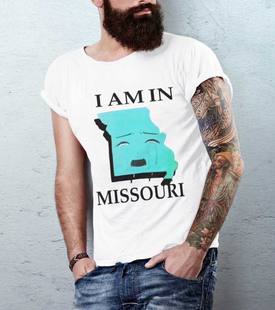 I Am In Missouri Crying Map Face T-Shirt