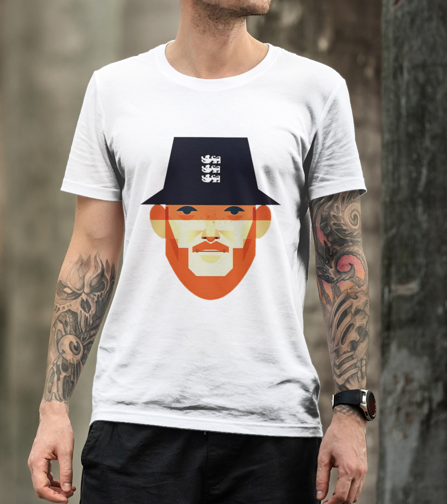 Ben Stokes Stanley Chow England Cricket Three Lions Hat T-Shirt