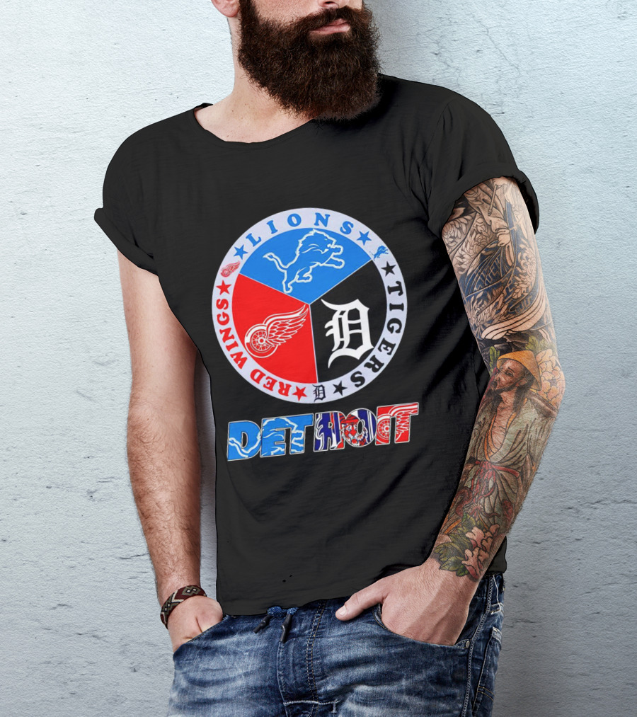 Detroit Red Wings Lions Tigers Logo Detroit T-Shirt
