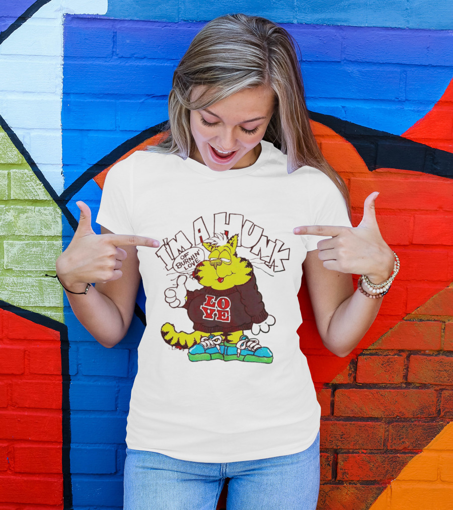 Garfield I'm A Hunk Of Burnin Love With Bold Sweater And Sneakers T-Shirt