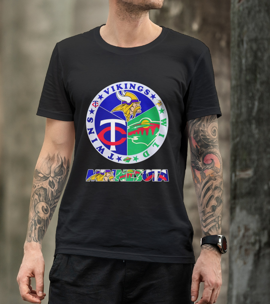 Minnesota Twins Vikings Wild Team Sports T-Shirt