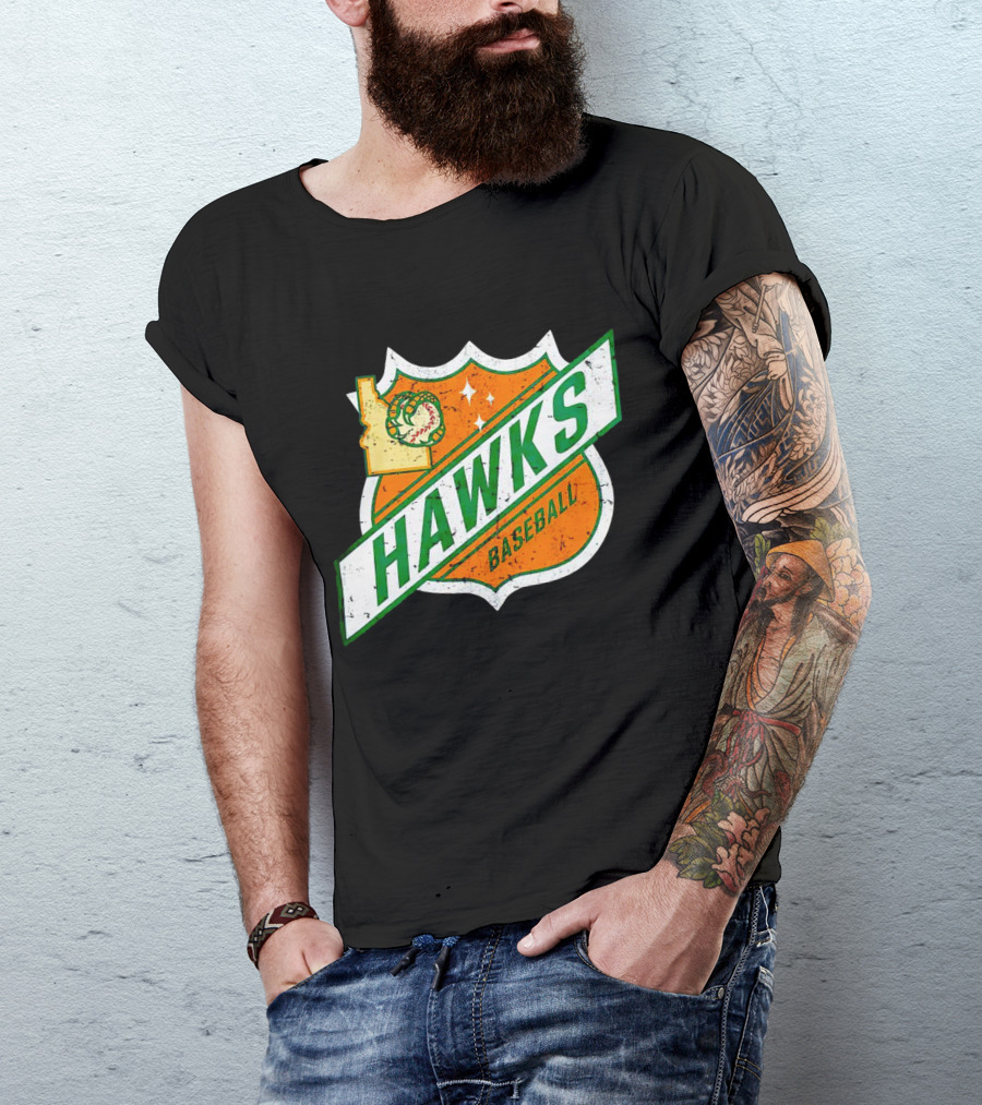 Hawks Baseball Idaho Highway Shield T-Shirt