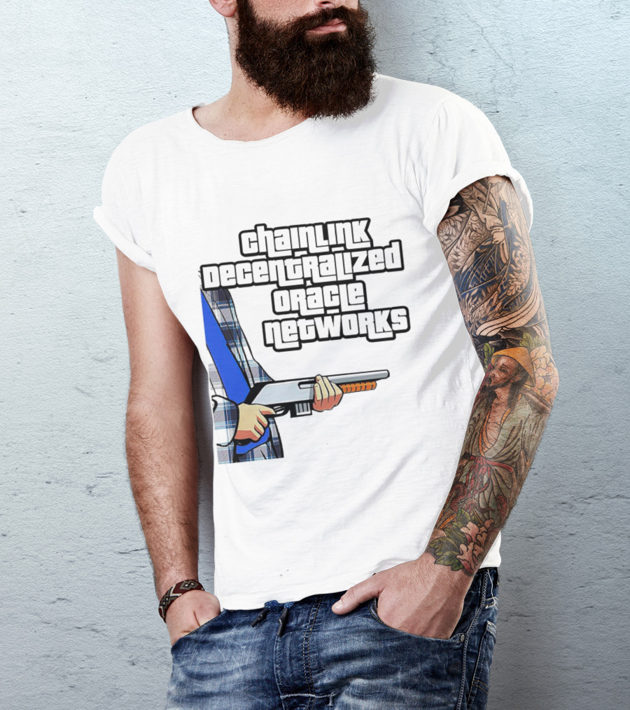Chainlink Decentralized Oracle Networks Plaid Shirt Shotgun T-Shirt