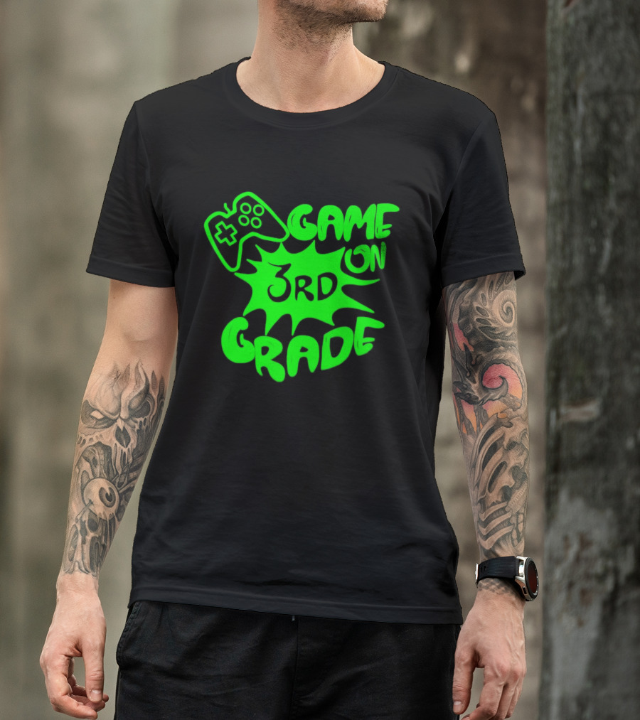Game On 3rd Grade Gaming Controller Burst T-Shirt