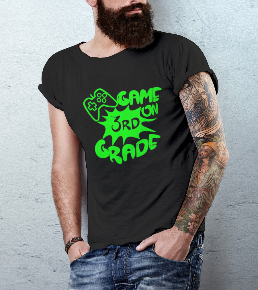 Game On 3rd Grade Gaming Controller Burst T-Shirt