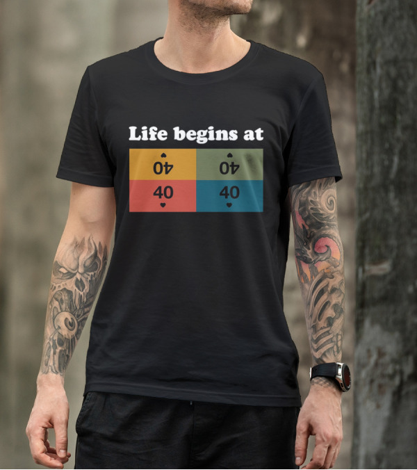 Life Begins At Commander Sphere 40 Spade Heart Cards T-Shirt