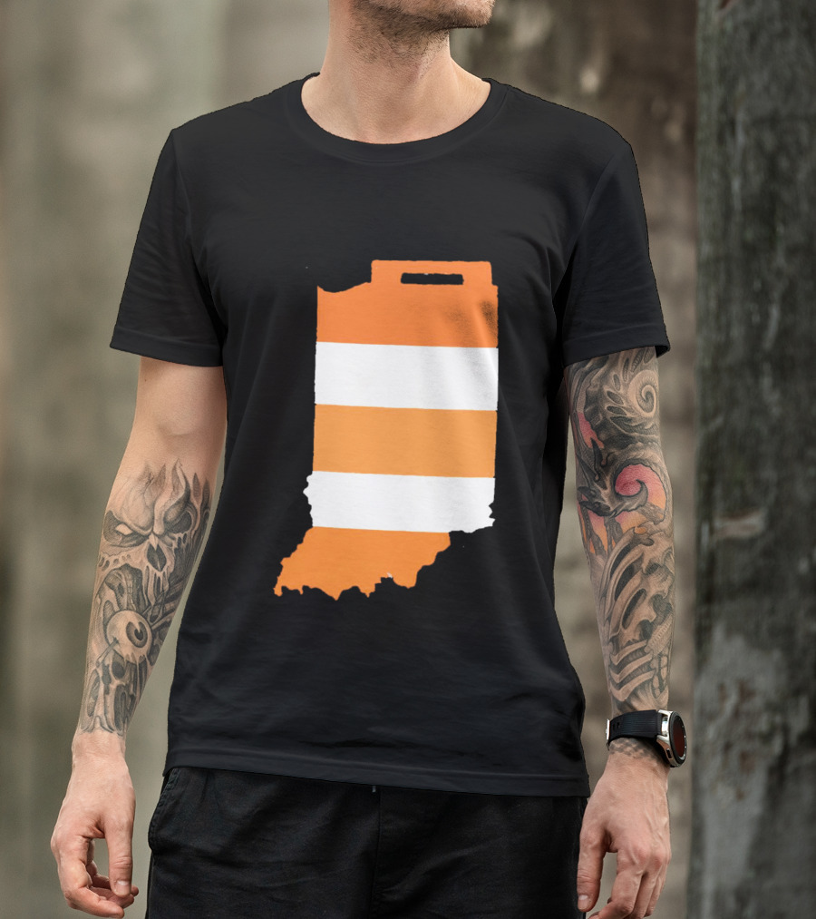Indiana Under Construction Traffic Barrel Shape T-Shirt