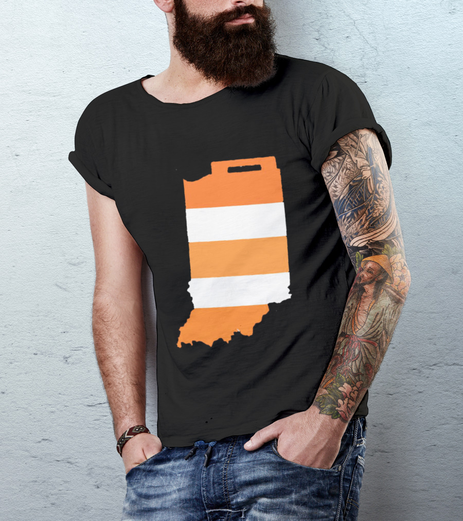 Indiana Under Construction Traffic Barrel Shape T-Shirt