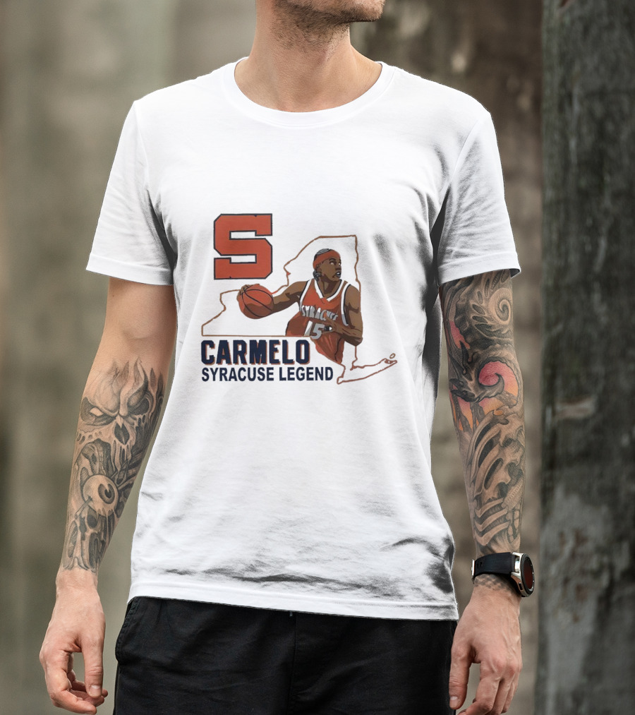 Carmelo Anthony Syracuse Legend Basketball Orange Number 15 T-Shirt