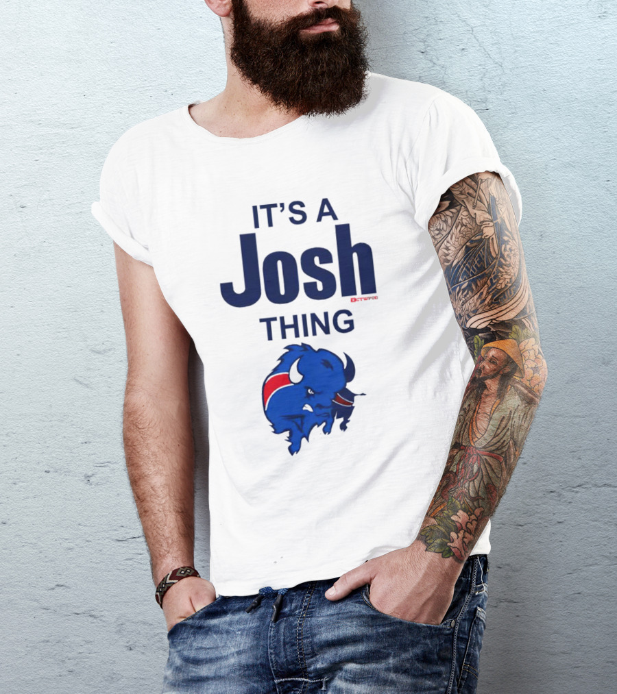 It's A Josh Thing Buffalo Bills Blue Red Bison T-Shirt
