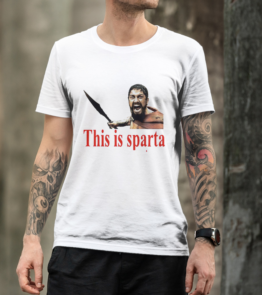 This Is Sparta Gerard Butler 300 Movie Scene Iconic Shout T-Shirt