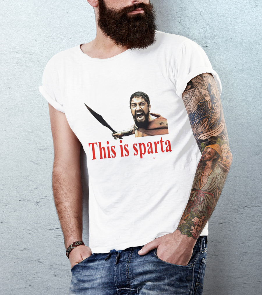 This Is Sparta Gerard Butler 300 Movie Scene Iconic Shout T-Shirt
