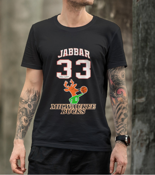 Jabbar 33 Mitchell And Ness Milwaukee Bucks T-Shirt