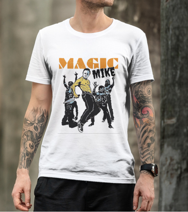 Michael Myers Magic Mike Halloween Crossover Dance Mashup T-Shirt