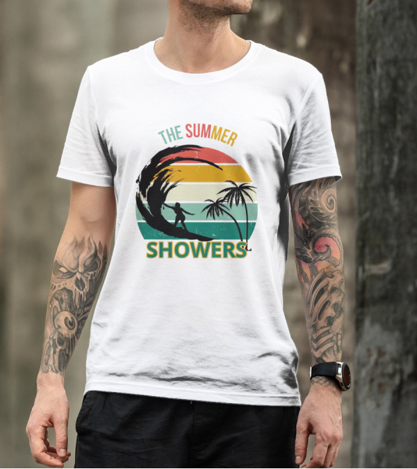The Summer Showers Surfing Vintage Stripes T-Shirt
