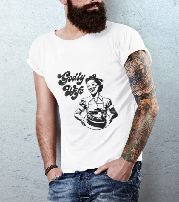Godly Wife Retro Baking Housewife T-Shirt