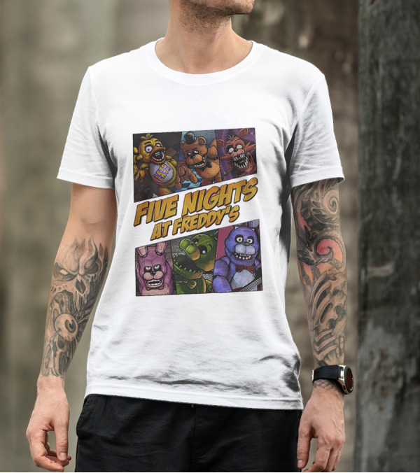 Five Nights At Freddy's Let's Eat Characters Montage T-Shirt