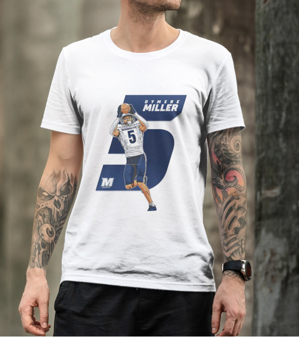 Dymere Miller Monmouth Hawks Football Number 5 Caricature T-Shirt