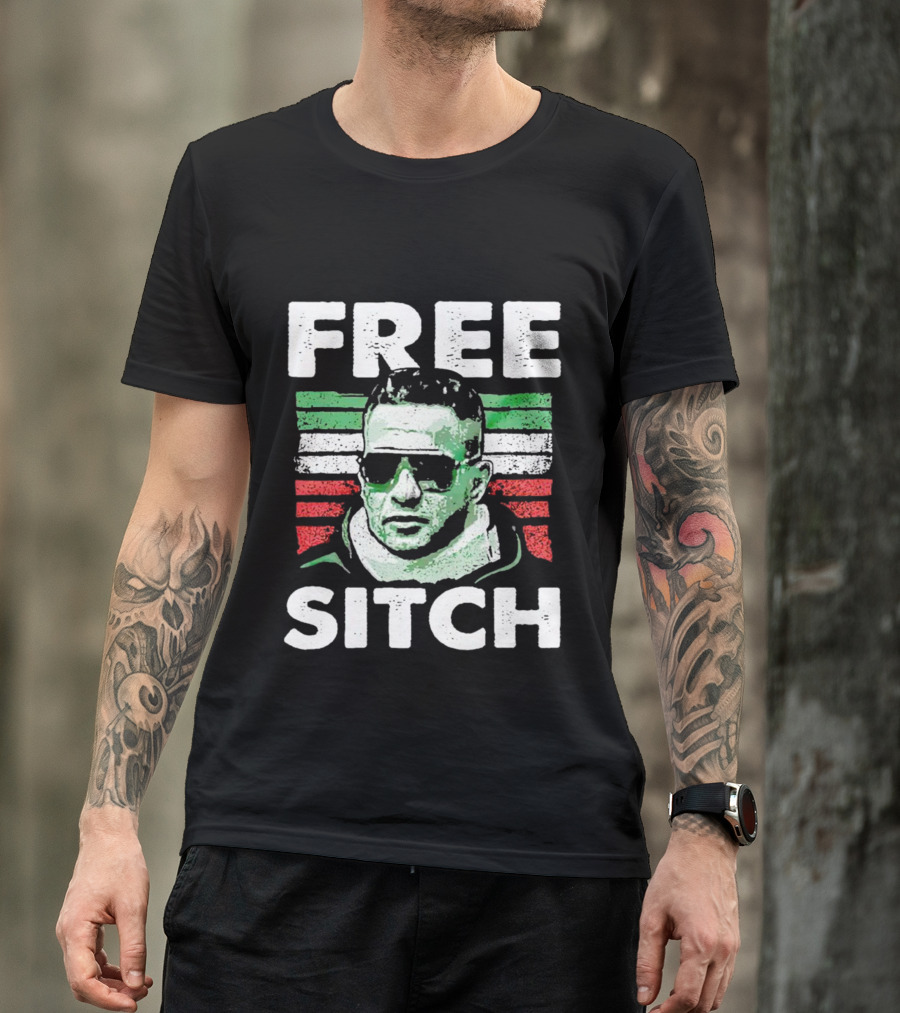 Free Sitch Mike Sorrentino Green White Red Stripes Sunglasses T-Shirt
