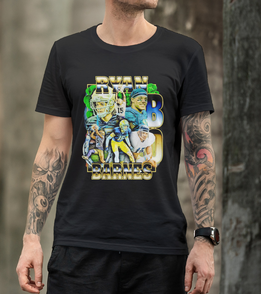 Ryan Barnes Notre Dame Fighting Irish Football Collage Vintage T-Shirt