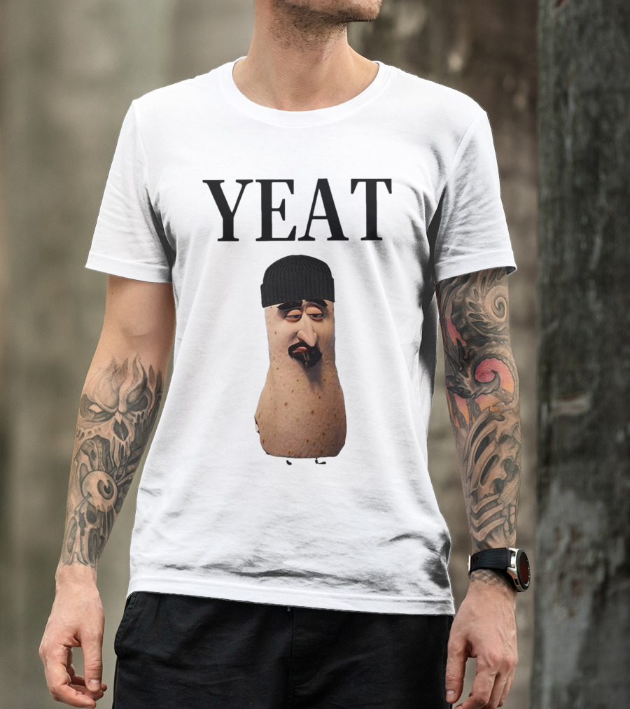 Yeat Luh Geeky Burrito Character With Beanie And Mustache T-Shirt