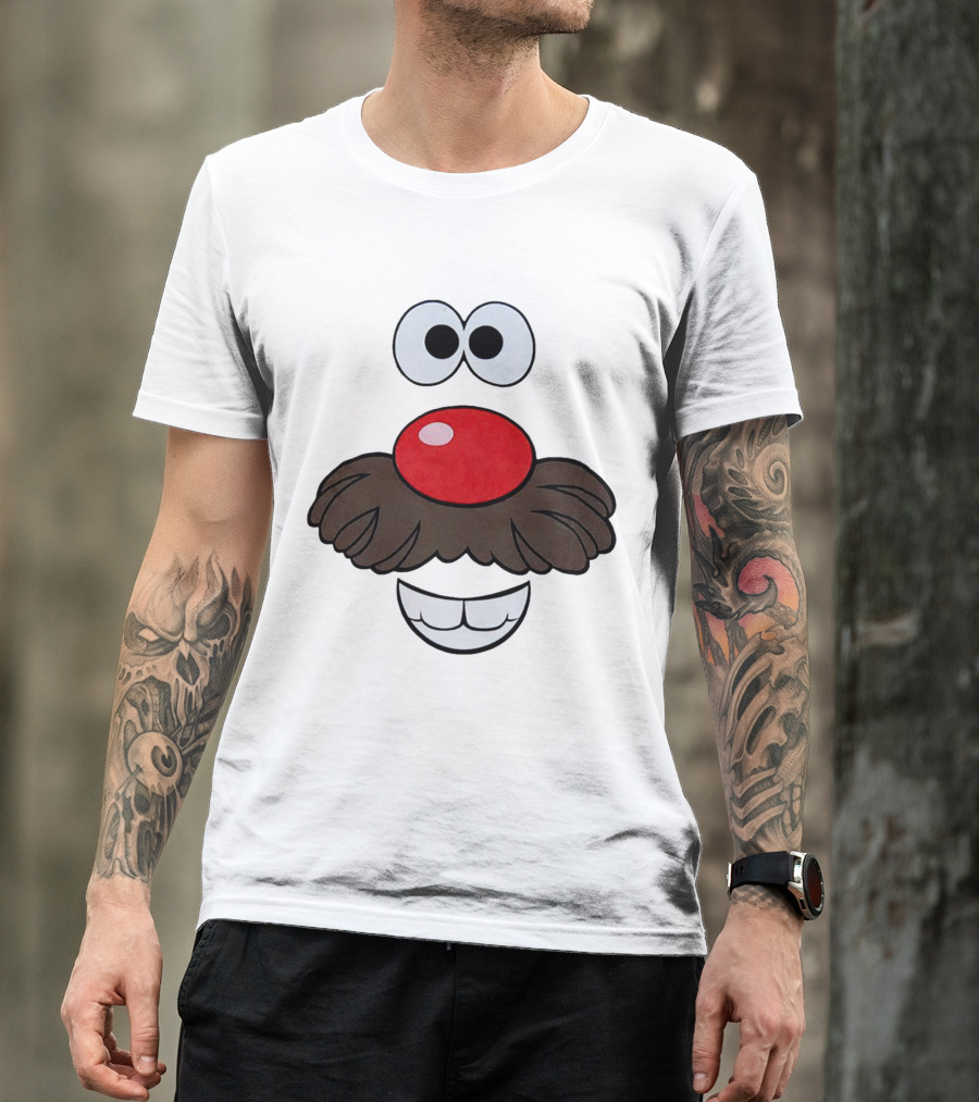 Mr. Potato Head Face Features Cartoon Eyes Nose Mouth T-Shirt