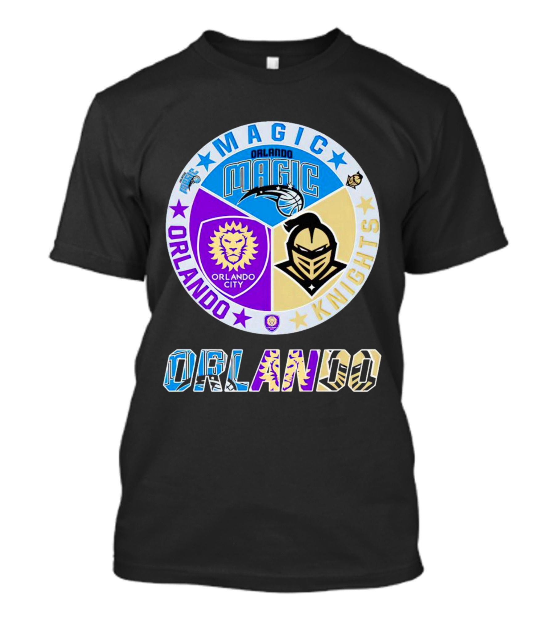 Orlando Magic Orlando City UCF Knights Stars Badge T-Shirt